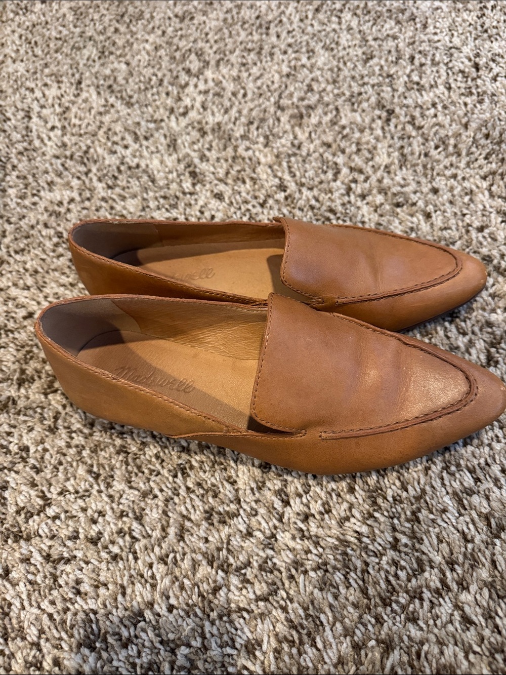 Madewell Tan Leather Pointed Toe Loafers
